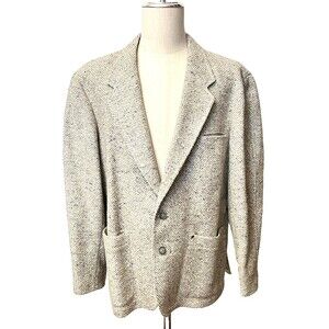 Vtg NEW MAN Wool Tweed Coat Jacket Men's EU 5 FRANCE (US XL) Pockets Grey Multi